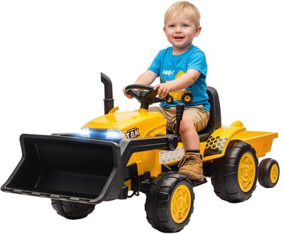 Aiyaplay Electric Ride-on Construction Car-Kunststof, Staal-146L x 58B x 58,5H cm-Geel