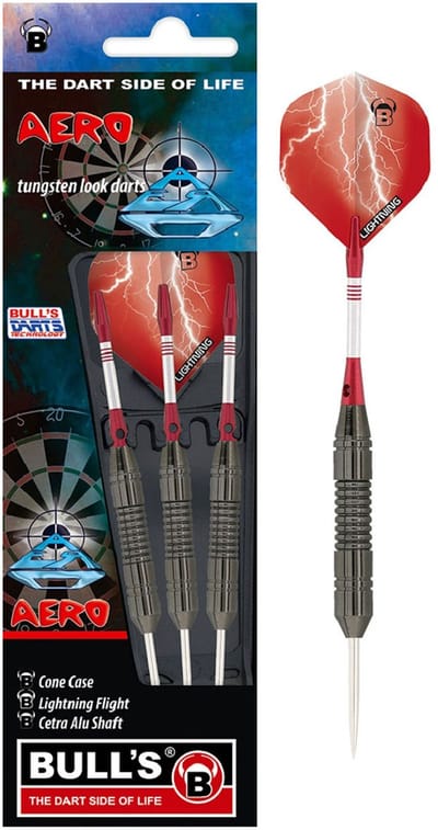 Bull´s Dartpijlen Aero Steel Gewicht 22 Gram Zilver/rood