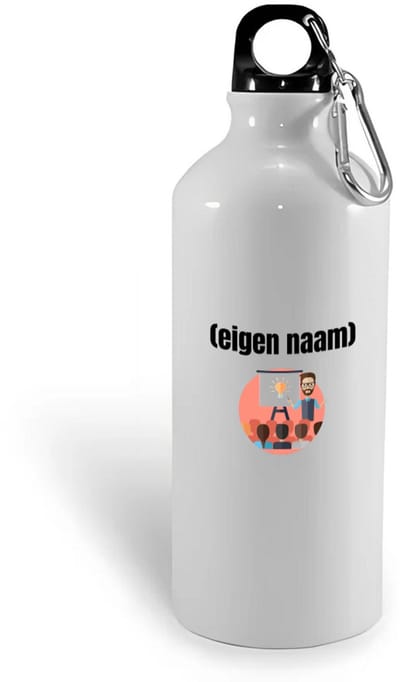 Hacebo® - docent met studenten met eigen naam waterfles - Docent - meesters of juffen - collega's - verjaardag - afscheidscadeau - geschenk - kado - water fles - 400ML