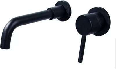 Wastafelkraan inbouw zwart - 21CM - Inbouw - Wastafelkraan - Badkamerkraan - Toiletkraan - Wandmontage - Complete set - Zwart