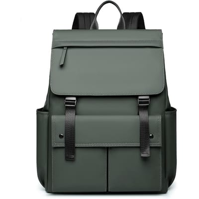 Leer Effen Kleur Motorfiets Neutraal Heren en Dames Grote Cover Rugzak Japans en Koreaans Casual Stijl Schoudertas grijze kleur