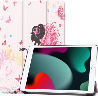 Hoesje Geschikt voor Apple iPad 9 (2021) - 10.2 inch - 9e Generatie - Dun & Stevig - Trifold Bookcase - Hard Cover - Hardcover Book Case - Tablet Hoes - Elfje