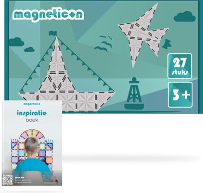 Magneticon Transparant 27 stuks - Magnetisch speelgoed - Magnetische tegels - Montessori speelgoed - Magnetische Bouwstenen - Magnetic tiles – STEM speelgoed - Speelgoed 3+ jaar - Cadeau kind