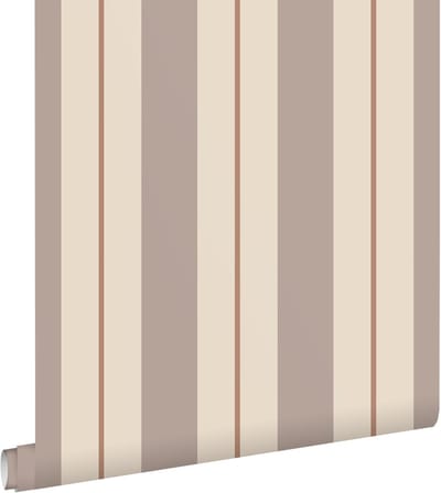 ESTAhome behang strepen bruin en beige - 50 x 900 cm - 132152