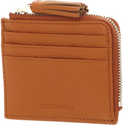 COCCINELLE Leren Kaarthoes Tassel Credit Card Holder Paprika Oranje