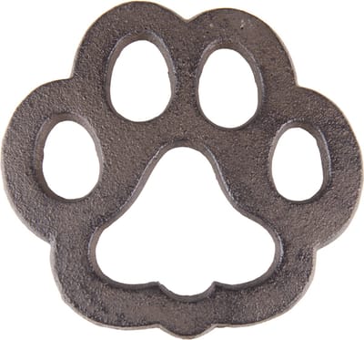 Clayre & Eef Onderzetters Pannen Pootafdruk 15x14x1 cm Bruin Ijzer Pannenonderzetter