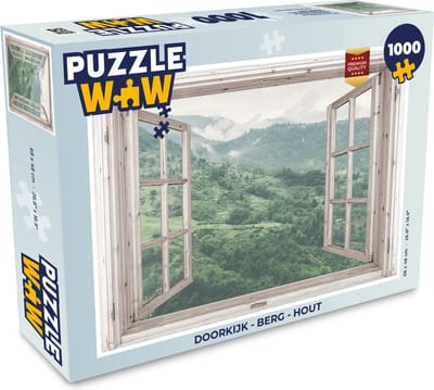 Puzzel Doorkijk - Berg - Hout - Legpuzzel - Puzzel 1000 stukjes volwassenen