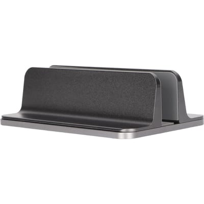 Laptopstandaard Verticaal Aluminiumlegering Verstelbaar Opvouwbaar Notebookmontage Ondersteuning Houder voor Thuis black