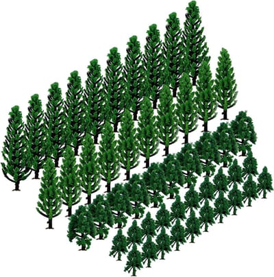 Miniatuur Modelbomen voor Modelspoor en Landschapsarchitectuur, 50 Stuks, Groen, Natuurlijke Decoratie, Realistische Miniaturen, Tuinaccessoires