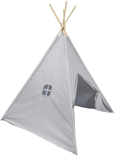 Home Deco Kids Tipi speeltent voor kinderen - 120 x 120 x 160 cm - grijs - wigwam