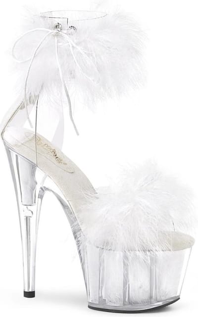 Pleaser - ADORE-724F Sandaal met enkelband, Paaldans schoenen - Paaldans schoenen - 35 Shoes - Wit