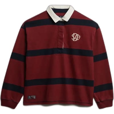 Gestreepte lange mouwen polo voor dames Superdry Heritage