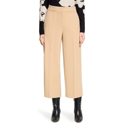 Culotte van softstretch met gestreken vouwen - beige - Gr. 38 van Goldner Fashion