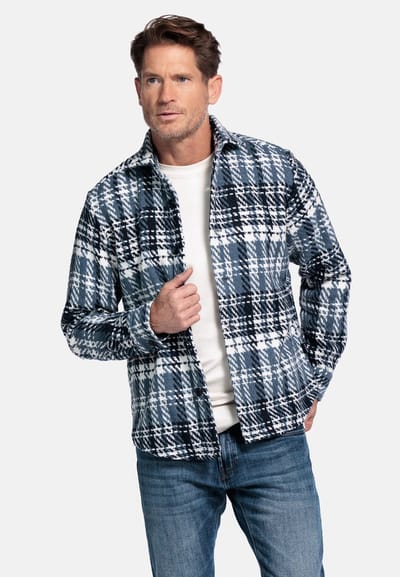 Giordano - Salmari - Overshirt - Wolmix Tussenjas - Visgraat - Navy - 527504-60