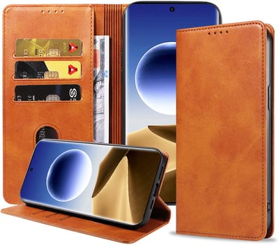 Geschikt voor Oppo Find X7 Ultra Telefoonhoesje Kunstleer met Magnetische sluiting en Pasjeshouder Bookcase met Klepje - Walletcase with Cardslot - Bruin - Smartphonica geschikt voor Oppo Find X7 Ultra