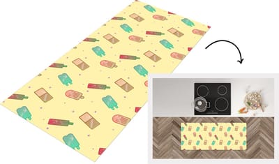 Keukenloper - Loper keuken - Patronen - IJs - Zomer - Sterren - 120x50 cm - Keukenloper vinyl
