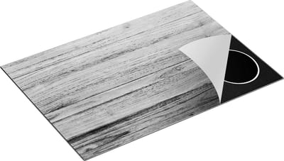 Chefcare Inductie Beschermer Bruine Houten Achtergrond - Hout - Zwart Wit - 75x50 cm - Afdekplaat Inductie - Kookplaat Beschermer - Inductie Mat