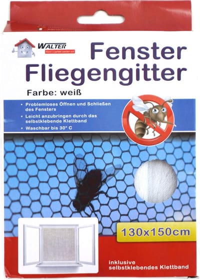 Insecten raam hor/gordijn - wit - magnetisch - polyester - 130 x 150 cm - raam- en raamhorren