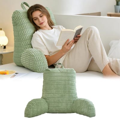 Reading Pad Bed Sofa Sofa Adult Sofa with Backrest, Seat Cushion with Armrest, Backrest, Suitable for TV, Reading, Mobile Phone Playing and Playing in Bed (Green)