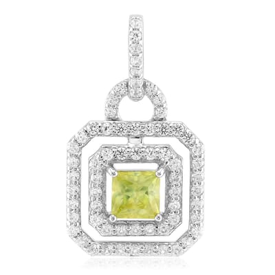 Cavill - Zilveren Hanger met 0,57 ct Princess Sfeen en 0,70 ct Zirkonia - 925 Sterling Zilver Geplatineerd - Elegant Feestelijk Sieraad