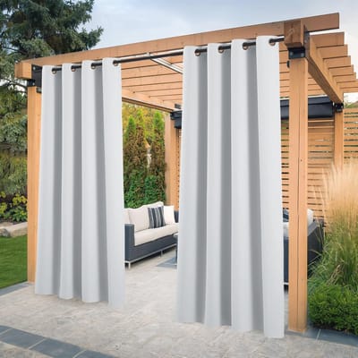 Buitengordijnen voor Pergola - Ondoorzichtig, Thermische Isolatie, Koudebescherming, Lichtblokkering, 132 x 243 cm, 2 Stuks