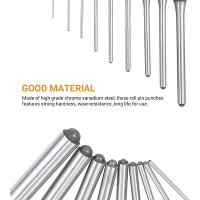 Jeu de 9 poinçons à goupille fendue en acier Outils manuels d'extraction de goupilles avec étui de transport pour bijoutiers horlogers charpentiers
