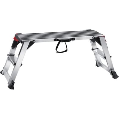 VEVOR Aluminium Werkplatform Opklapbare Werkbank 100x30x48,7cm Werkplatform 200kg Draagvermogen Opstapbank met Veiligheidssloten Trapladder voor Thuiskantoor Werkplaats & Garage Zilver