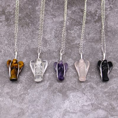 Edelsteen beschermengel hanger - Amethist