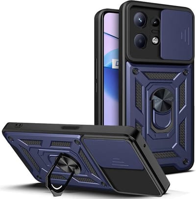 Hoesje geschikt voor Motorola Edge 50 Pro - Techsuit Camshield Back Cover - Blauw