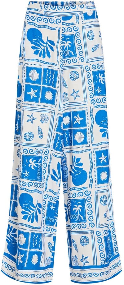 Vila Broek Vijosia Sca Hw Wide Pants 14115194 Victoria Blue/sca Dames Maat - W34