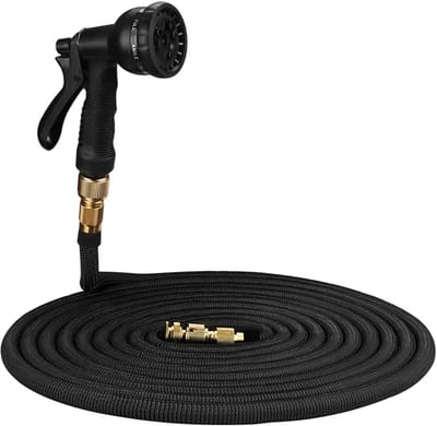 Betaalbare Goederen® tuinslang - zwart - 50FT - tuinslanghaspel - tuinslang flexibel - tuinslangen - tuinslang haspel - tuinslang gardena