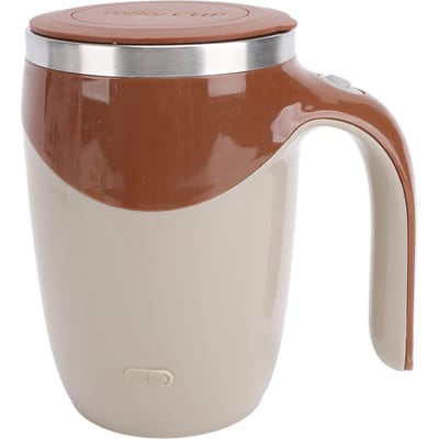 Zelfroerende Mok Oplaadbare Auto Roer Koffiemok 304 Roestvrij Staal Elektrisch Automatisch Mengen L(for 6.5-9kg) brown