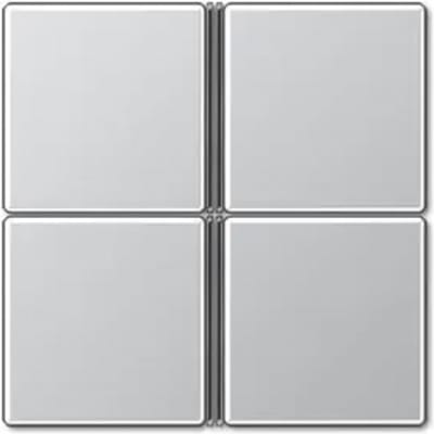Jung KNX tasterafdekking A/AS 4-voudig compleet aluminiumkleur