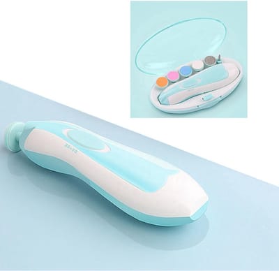 JHUBERS - Baby-nageltrimmer - Elektrisch - Veilig en snel - Blauw - Nagelknipper voor baby - Ondersteunt nagelverzorging - Geschikt voor newborns -...