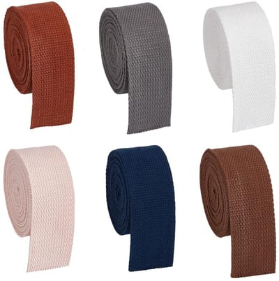 Dailygoods- Webbing 18 Meter - 6 Kleuren - 3.8 cm Breed - Katoenen Straps - Sterk en Flexibel - Ideaal voor DIY Projecten - Stofband
