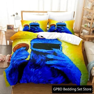 Impression 3D Cookie Dessin Animé Monstre Anime Ensemble de Literie Double Twin King Housse de Couette Couette Taie d'Oreiller Garçons Filles Adultes Chambre 70x133cm