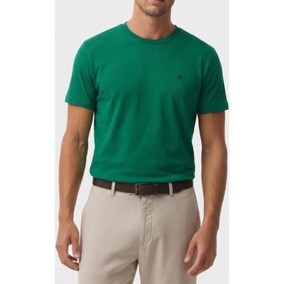 Calvin Klein Ss Classic Monogram T-shirt Deco Green Taglia: M | Magliette basic Outlet | Uomo | Verde
