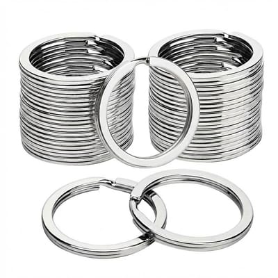 Zilverkleurige split ring sleutelhanger – metalen sleutel ring set – 30 mm – unisex – 20 stuks – ronde sleutel ringen voor sleutelbos en accessoires