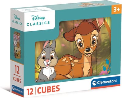 Clementoni - 12 Blokken Puzzel - Disney Classic - 6 afbeeldingen - Vanaf 3 jaar