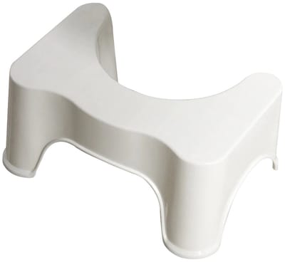 QUVIO Toiletkrukje volwassenen - Wit - WC krukje met antislip - Ergonomisch toilet opstapje
