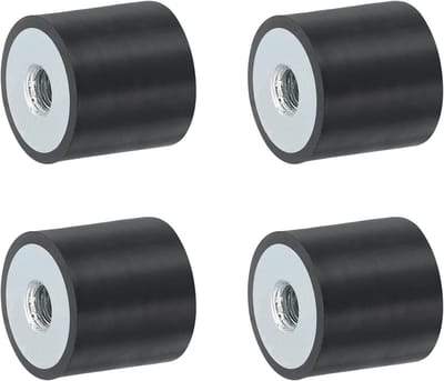 4 Stuks 20 x 20mm M6 Rubber Houders met Vrouwelijke Draad, Vibratie-isolator en Geluidsdemping voor Stabiele Ondersteuning