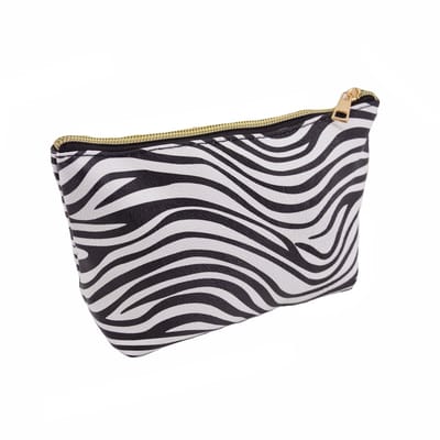 Make-up Tas / Etui - Zebra Wit | 16 x 7,5 x 13 cm | PU-leder | Fashion Favorite