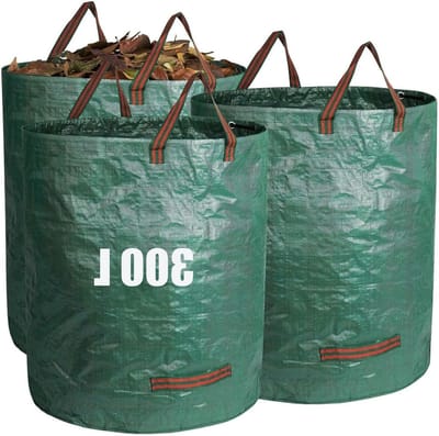 Duurzame opvouwbare tuinzakken, 3 x 300 l, zelfstaand met handgrepen, waterdicht en ideaal voor recycling en campinggebruik