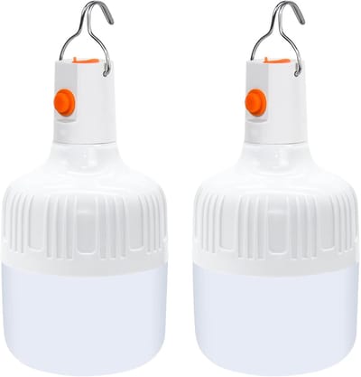 Thijox - 2 Stuks Draagbare LED Campinglantaarn 500 Lumen - Oplaadbare Waterdichte Lamp met USB en 2 Verlichtingsmodi voor Camping, Vissen, Tuin en Ten