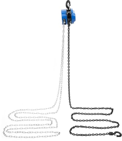 Handketting Takel - Hefblok Katrol - Zwaar Werk - 1000 kg Hefvermogen - 4 meter Ketting - Blauw