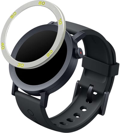 kwmobile Beschermende Ring geschikt voor CMF by Nothing Watch Pro 2 (D398) Fitness Tracker - Bezel Ring voor smartwatch - Beschermring voor smartwatch in zilver / groen.