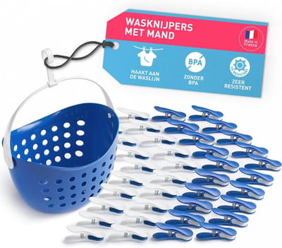 Zachte clips met mandje - Premium wasknijpers voor een duurzaam huishouden