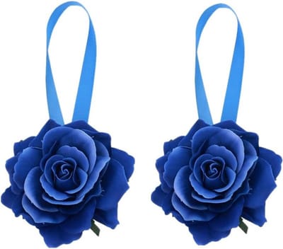 Set van 2 Gordijnhouders met Magneten en Diepbacks - Roze Bloem, 40 cm Kabel voor Raamdecoratie en Gordijnen