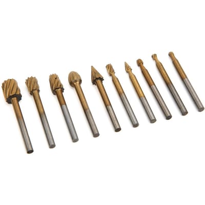 10 stuks Titanium Gecoate HSS Roterende Frees Houtbewerking Graveersnijder Elektrische Slijpmachine Accessoires