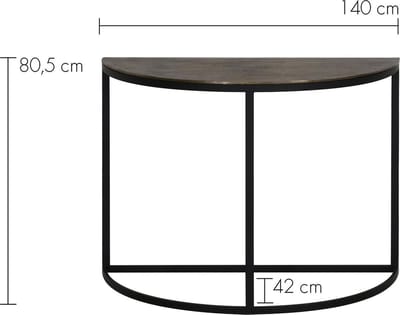 Light & Living Peto Side table - Antiek Brons/Zwart - 100x42x76 cm